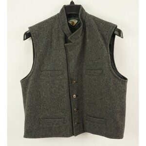 Vintage Malpai Schaefer Wool Blend Lined Ranch Work Vest Mens Large Made In USA